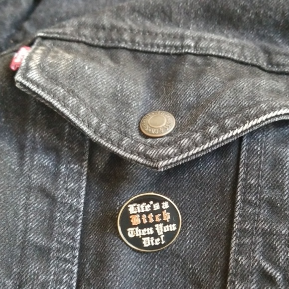 Supreme Levi's Bleached Sherpa Jacket Black Large - Picture 3 of 4